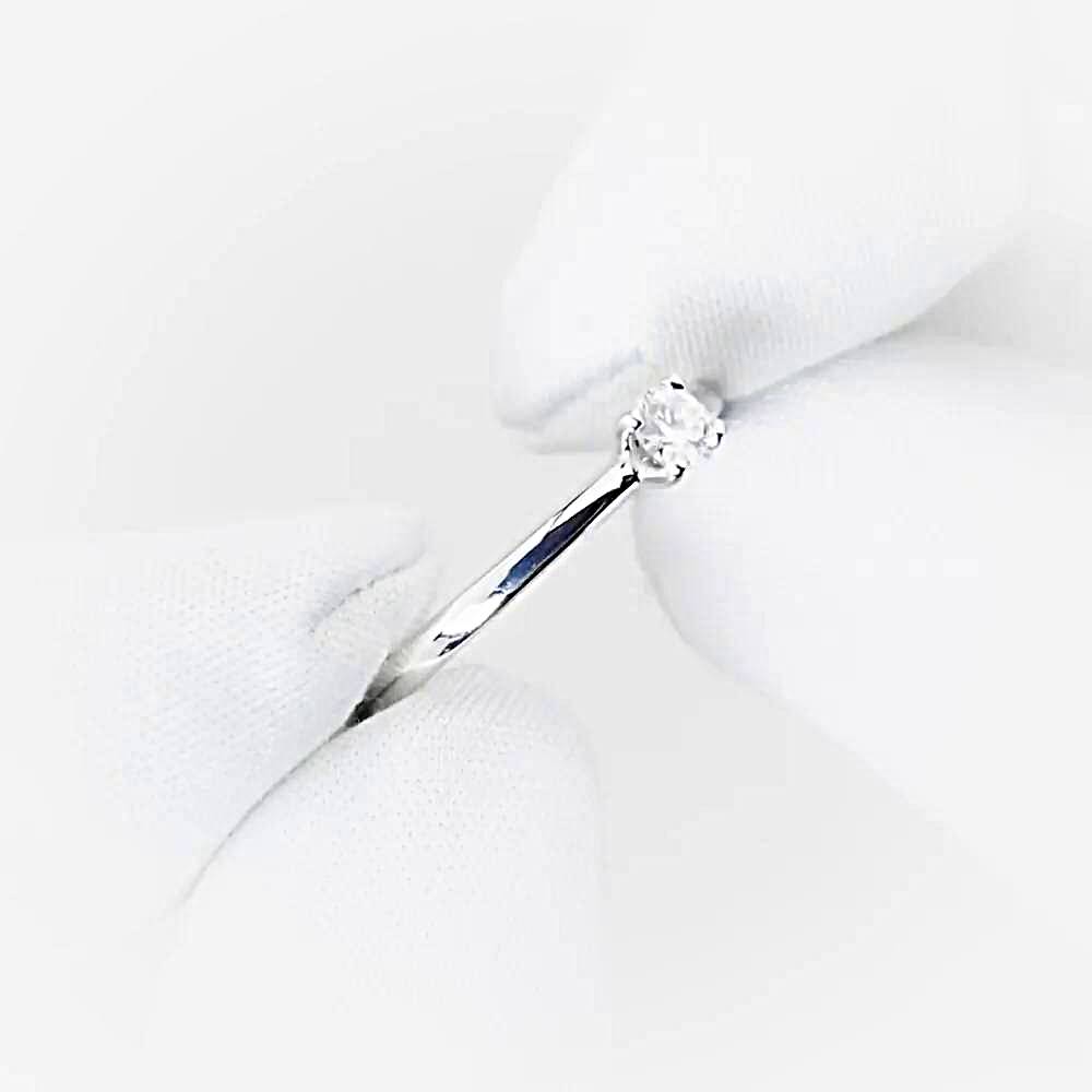 Кольцо с бриллиантом из белого золота 585 пробы 1