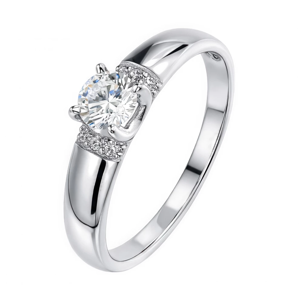 Кольцо с бриллиантами из белого золота 585 пробы