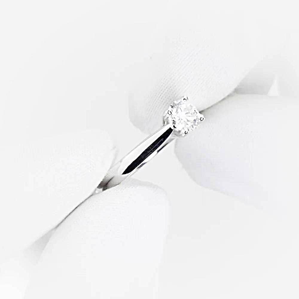 Кольцо с выращенным бриллиантом из белого золота 585 пробы 1