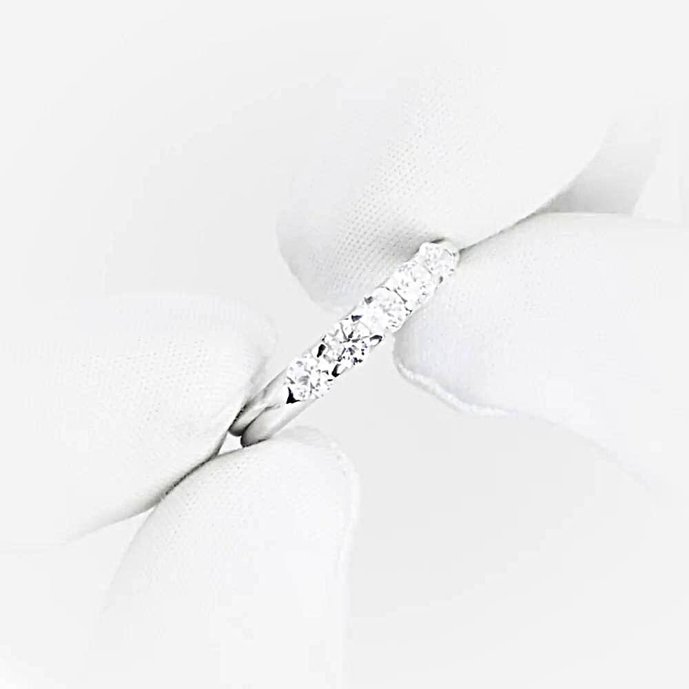 Кольцо с выращенными бриллиантами из белого золота 585 пробы 1