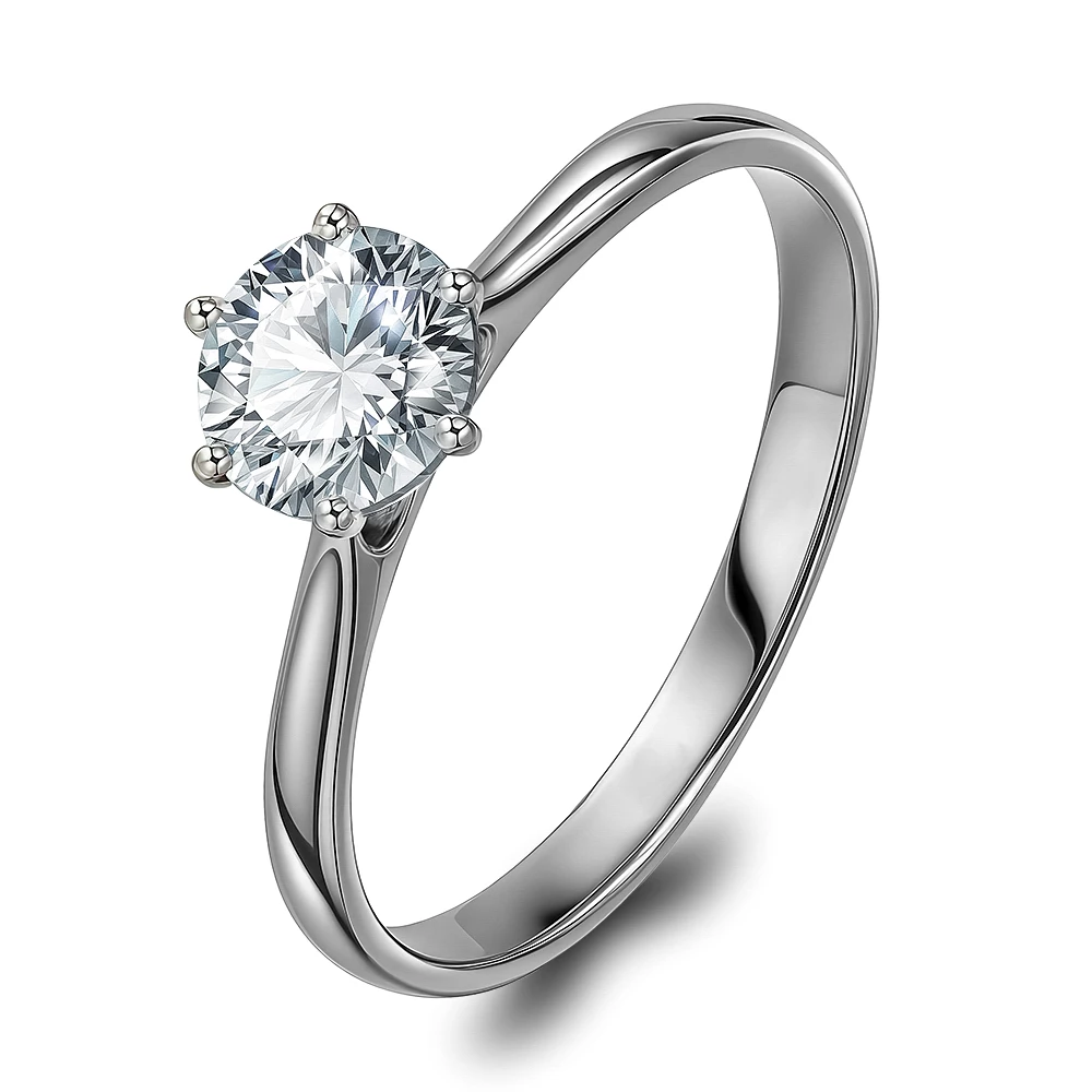 Кольцо с выращенным бриллиантом из белого золота 585 пробы Кольцо с выращенным бриллиантом из белого золота 585 пробы