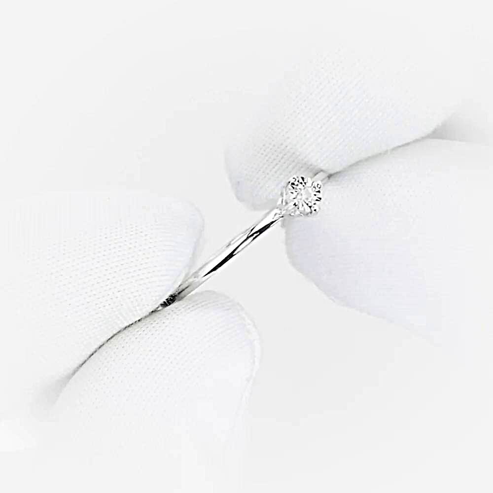 Кольцо с бриллиантом из белого золота 585 пробы 1