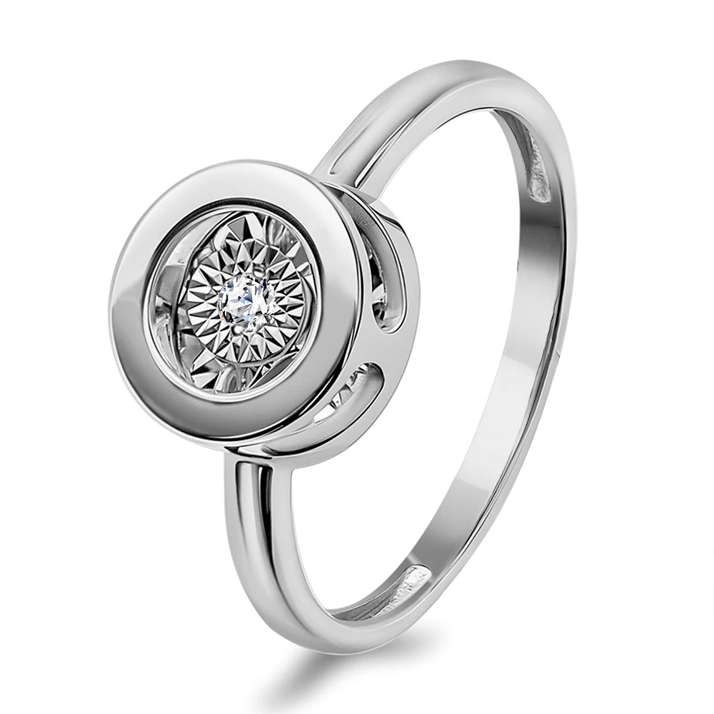 Кольцо с бриллиантом из белого золота 585 пробы