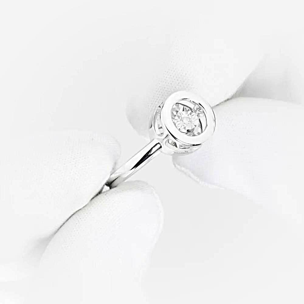 Кольцо с бриллиантом из белого золота 585 пробы 1