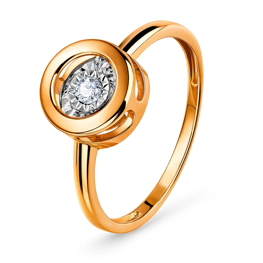 Кольцо с бриллиантом из красного золота 585 пробы Кольцо с бриллиантом из красного золота 585 пробы