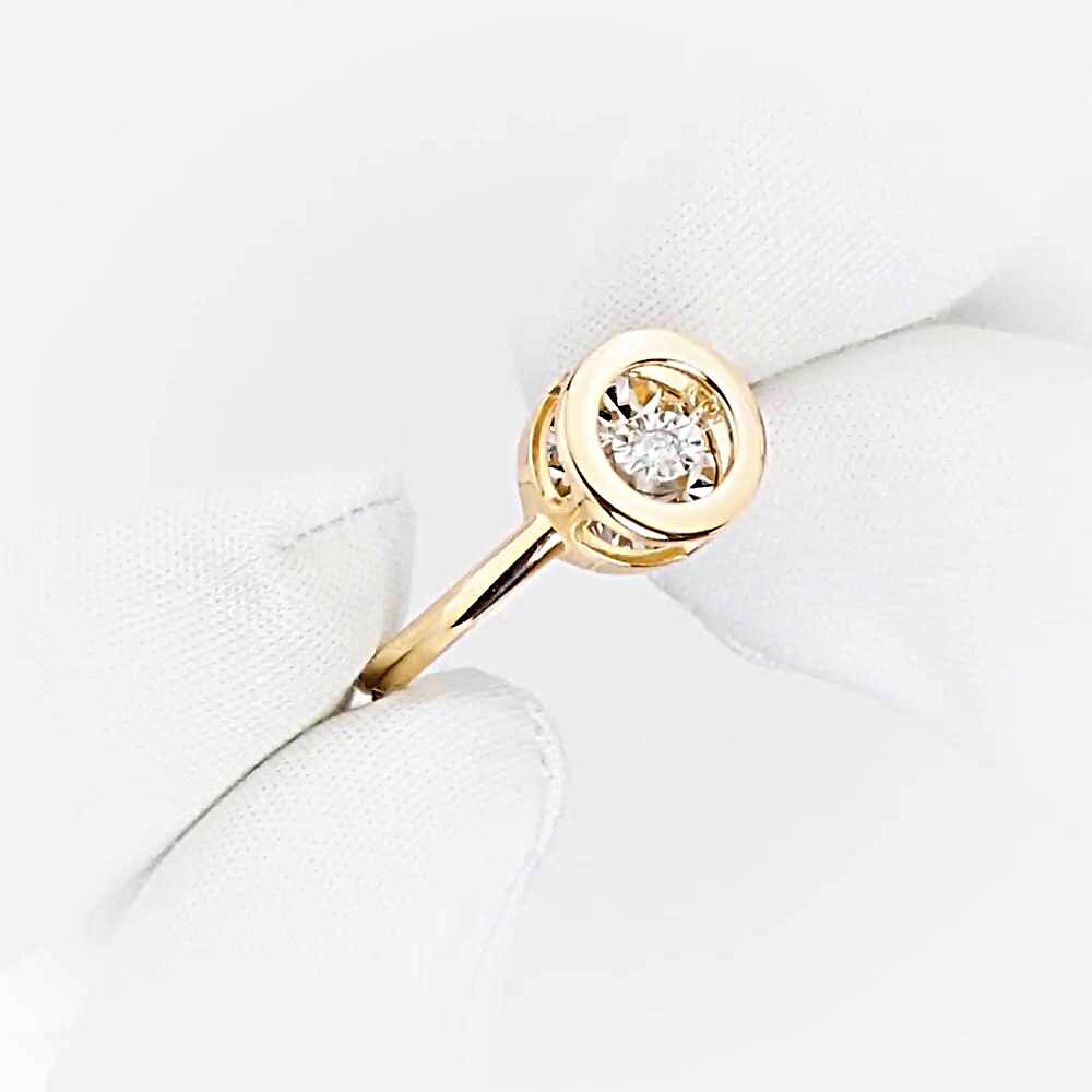 Кольцо с бриллиантом из красного золота 585 пробы 1