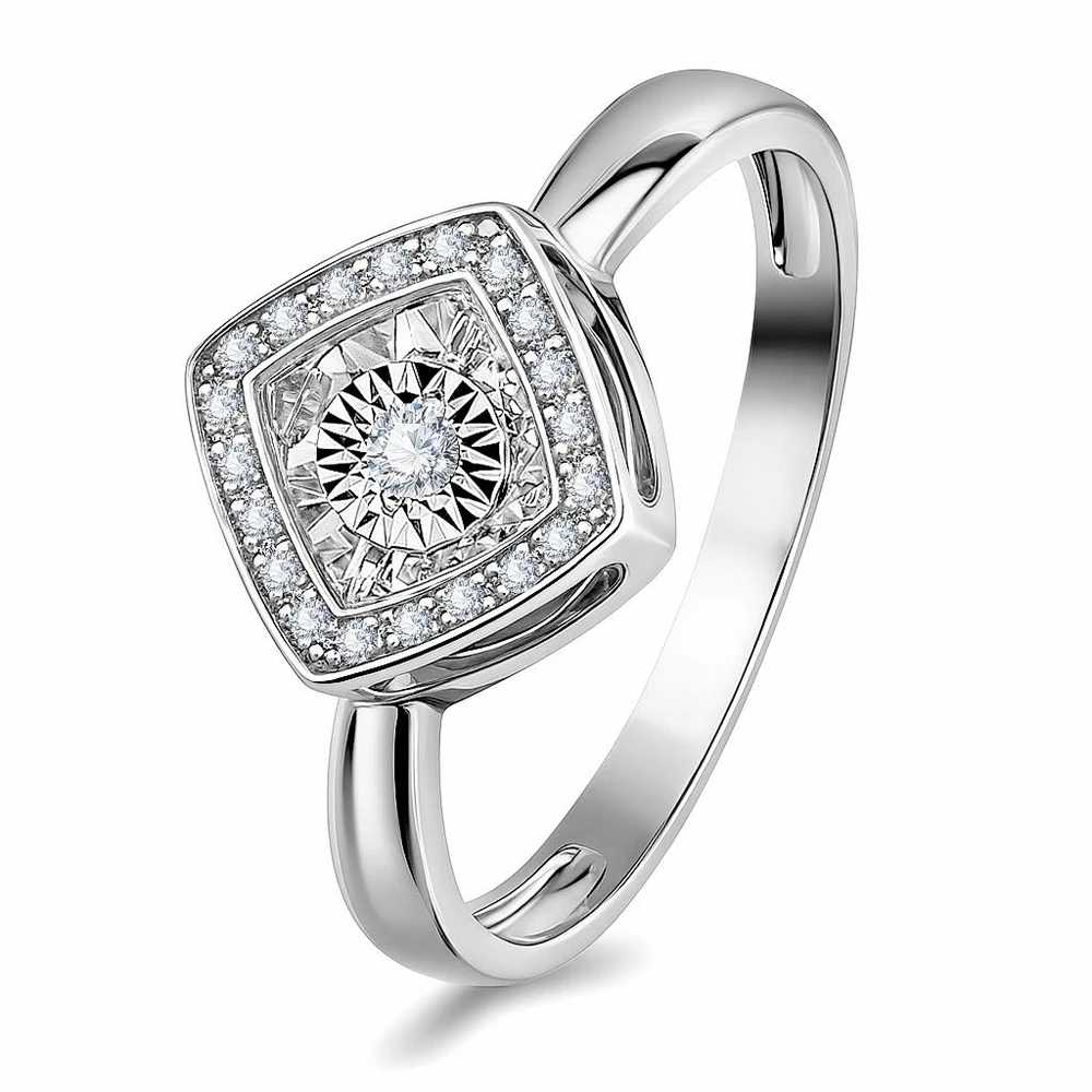 Кольцо с бриллиантами из белого золота 585 пробы Кольцо с бриллиантами из белого золота 585 пробы