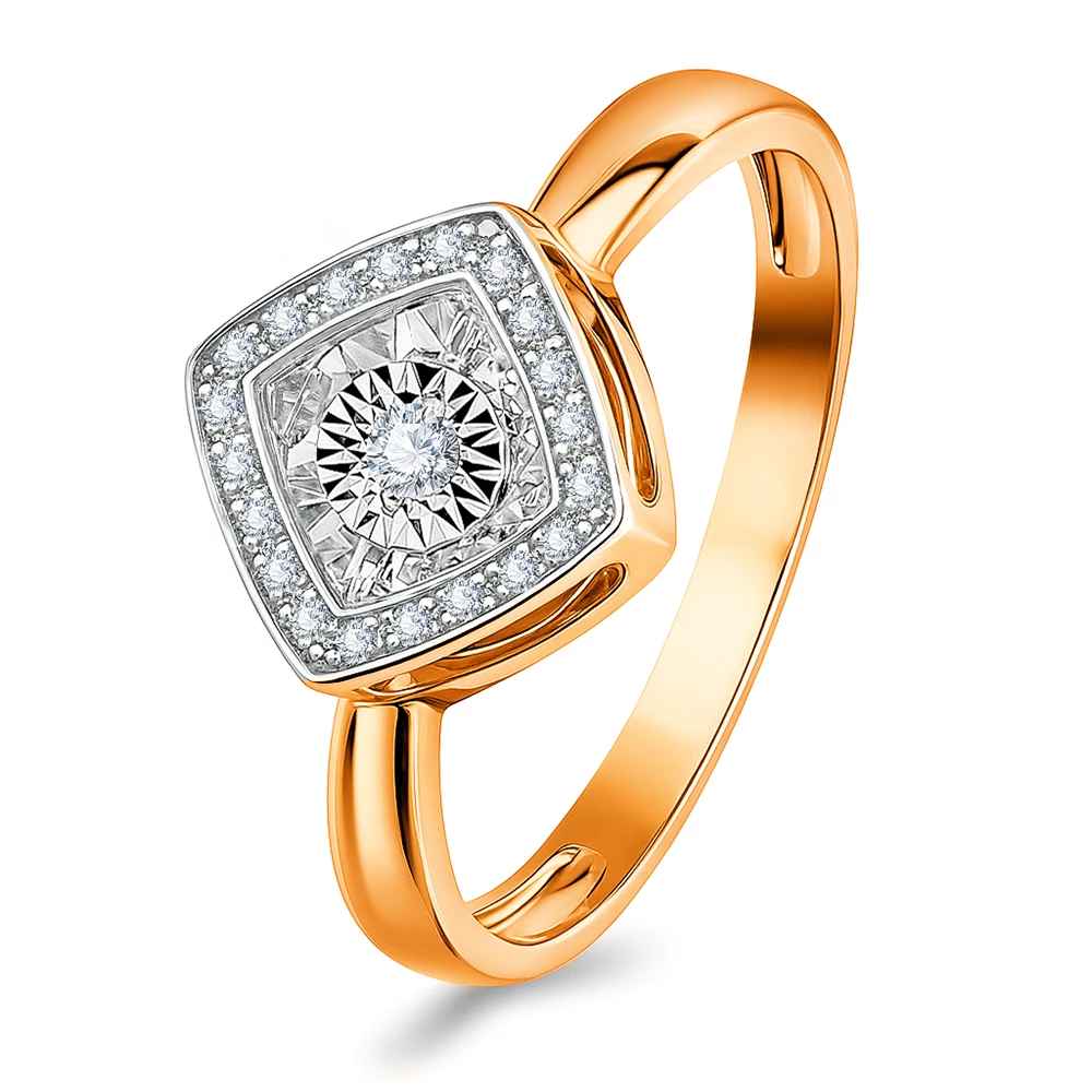 Кольцо с бриллиантами из белого золота 585 пробы