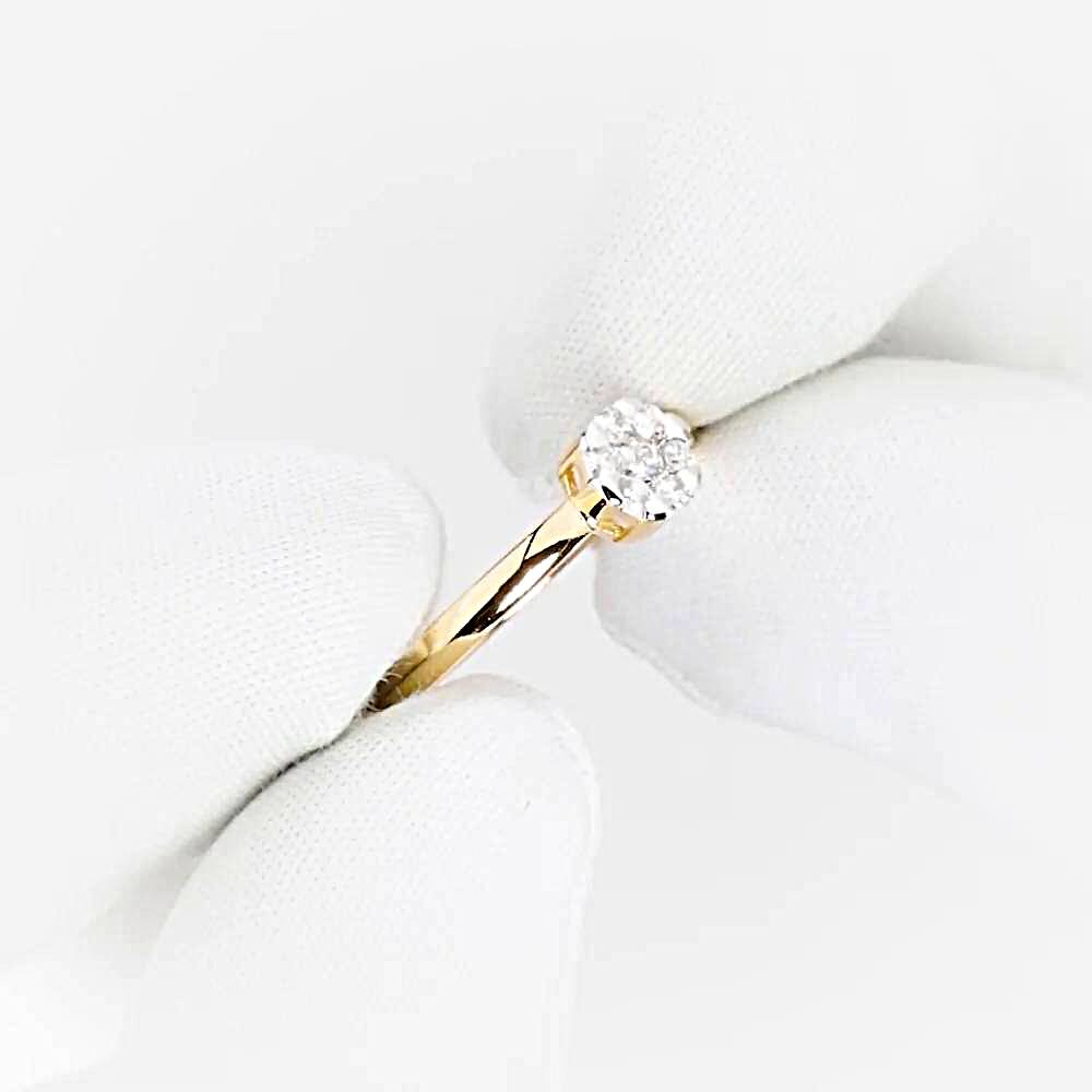 Кольцо с бриллиантами из красного золота 585 пробы