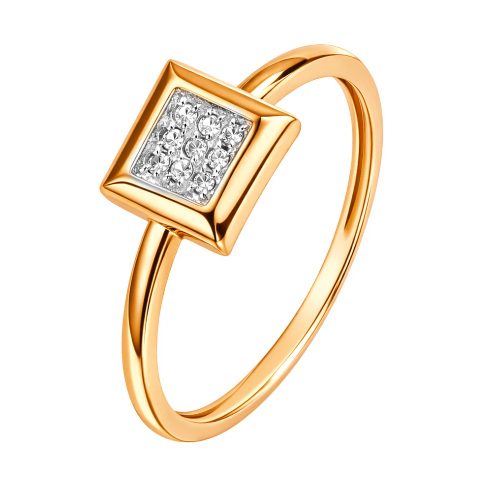 Кольцо с бриллиантами из красного золота 585 пробы