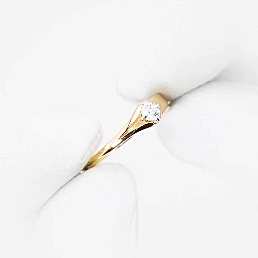 Кольцо с бриллиантом из красного золота 585 пробы