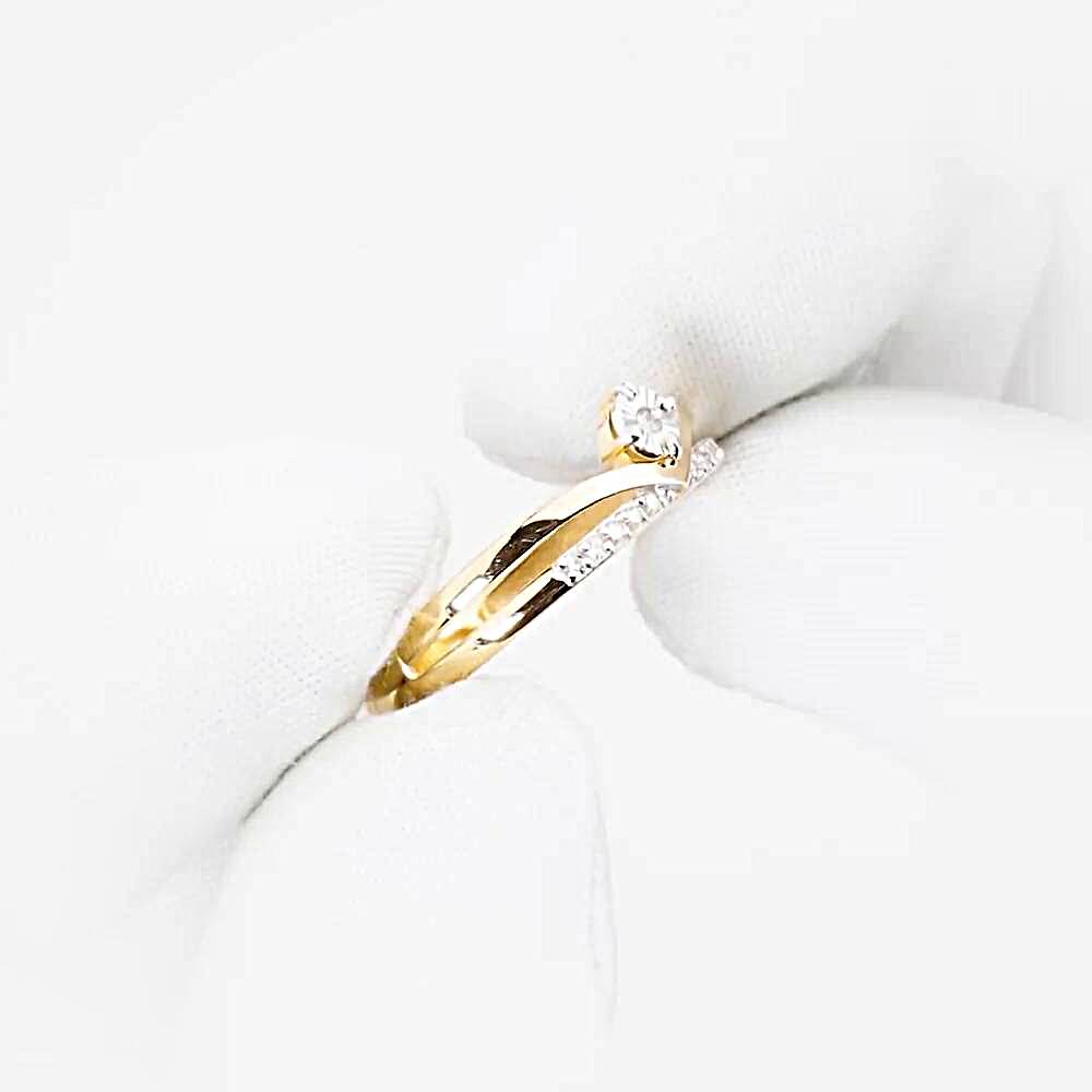 Кольцо с бриллиантами из красного золота 585 пробы