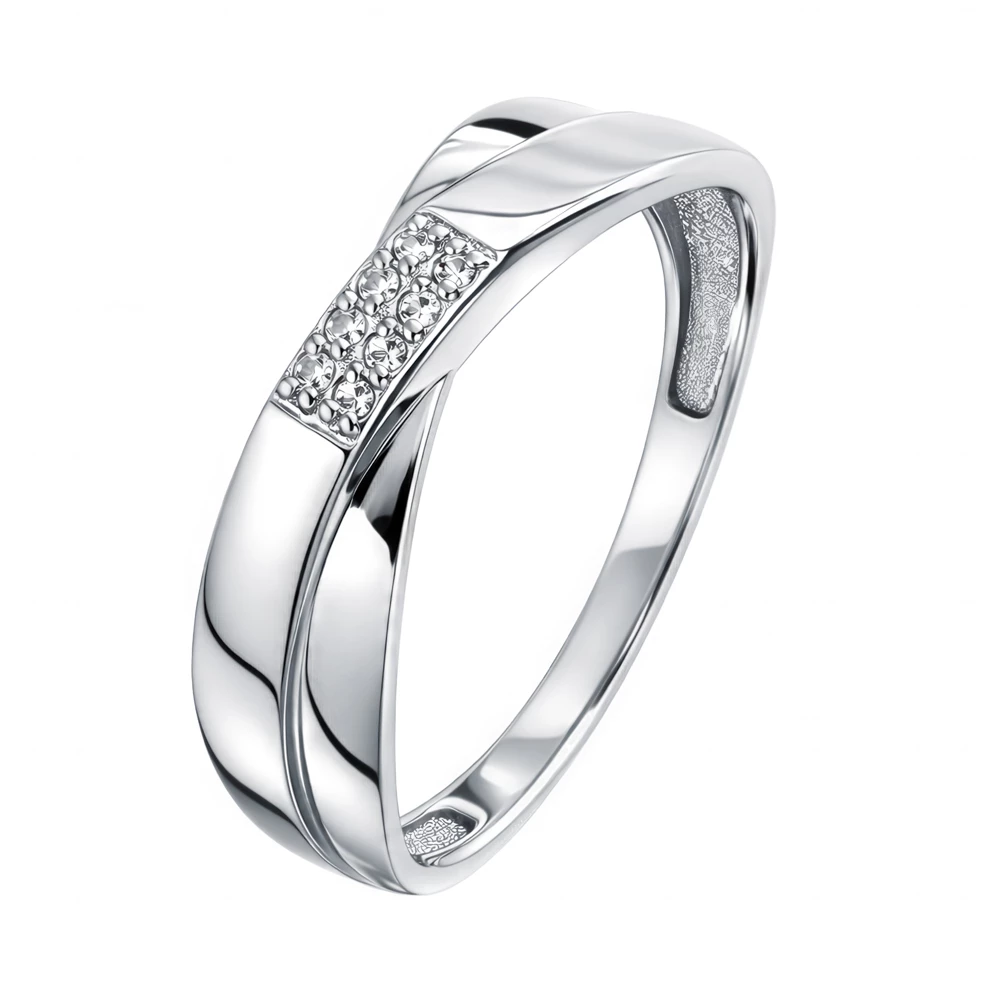 Кольцо с бриллиантами из белого золота 585 пробы