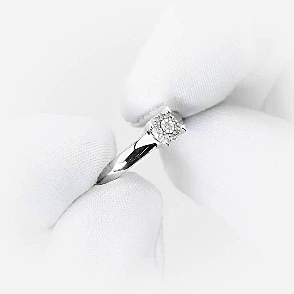 Кольцо с бриллиантами из белого золота 585 пробы