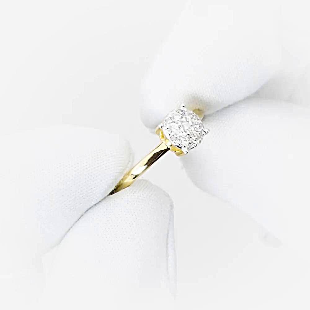 Кольцо с бриллиантами из желтого золота 585 пробы