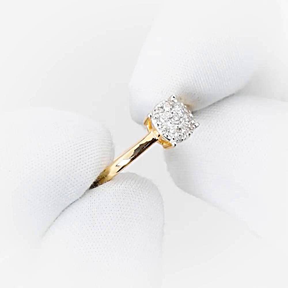 Кольцо с бриллиантами из красного золота 585 пробы