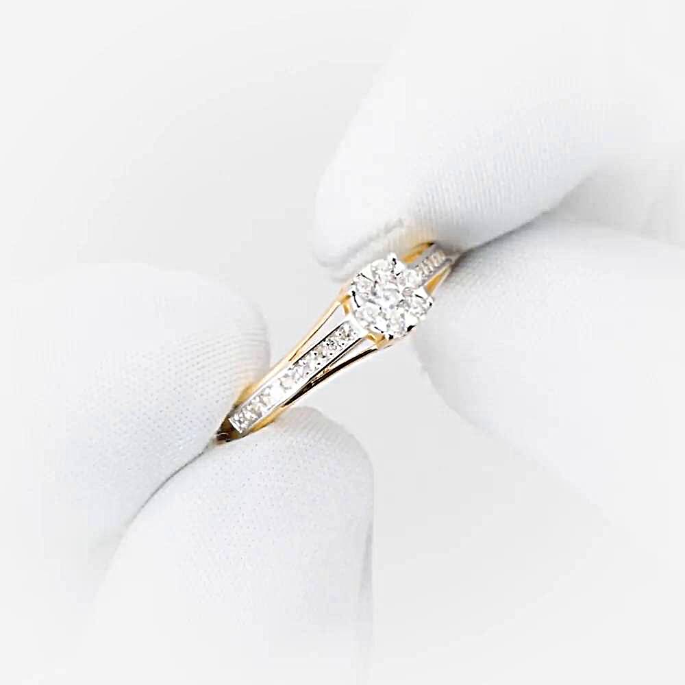 Кольцо с бриллиантами из красного золота 585 пробы