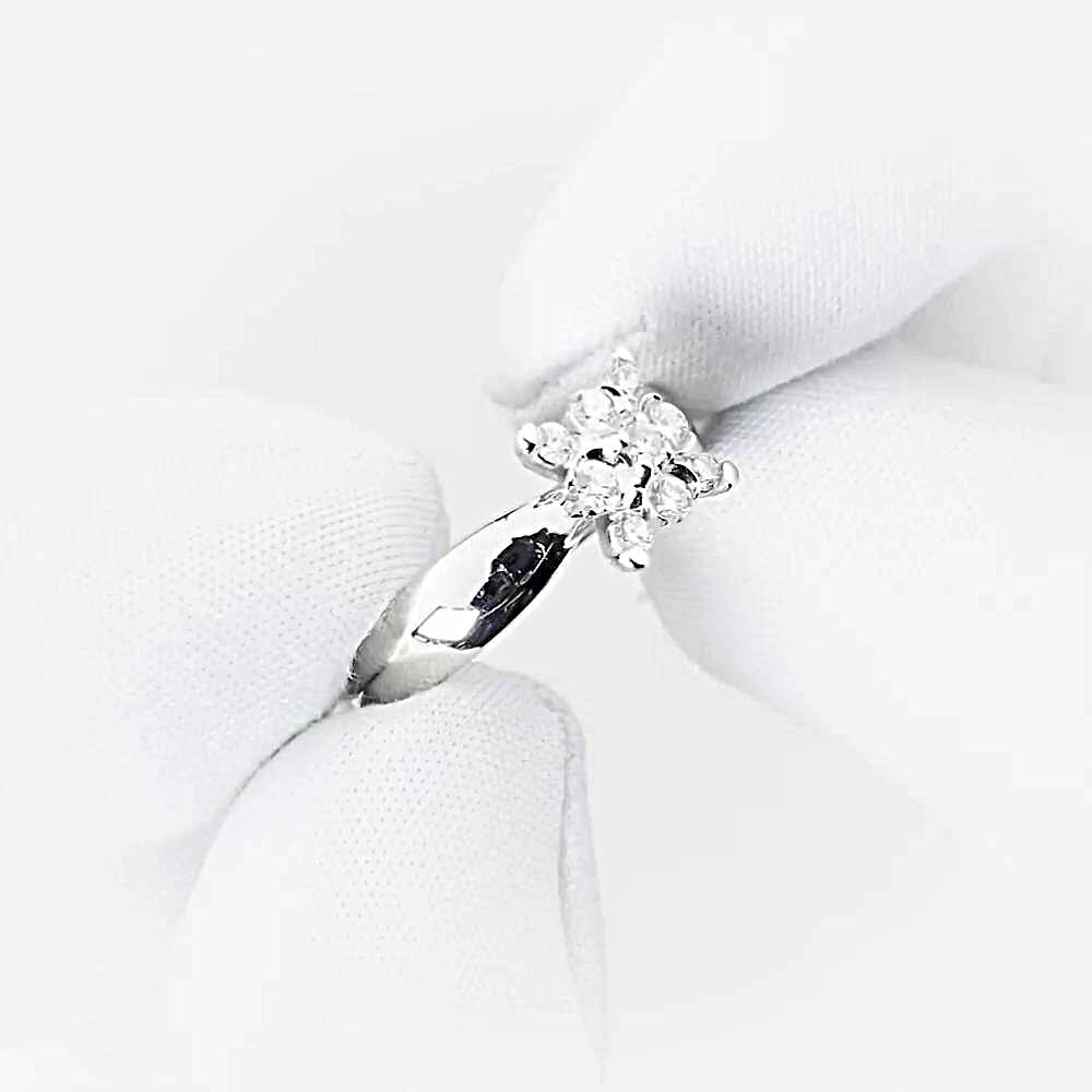 Кольцо с бриллиантами из белого золота 585 пробы