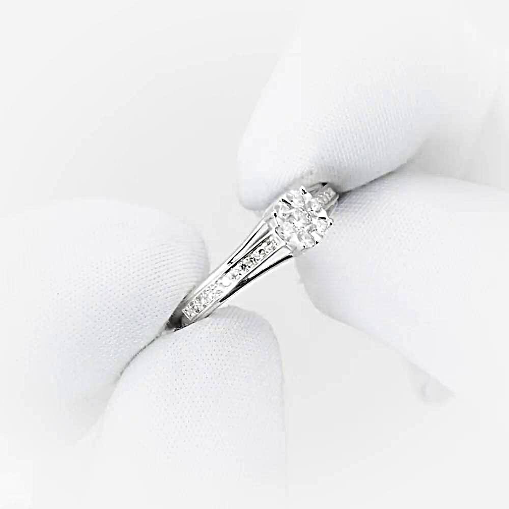 Кольцо с бриллиантами из белого золота 585 пробы