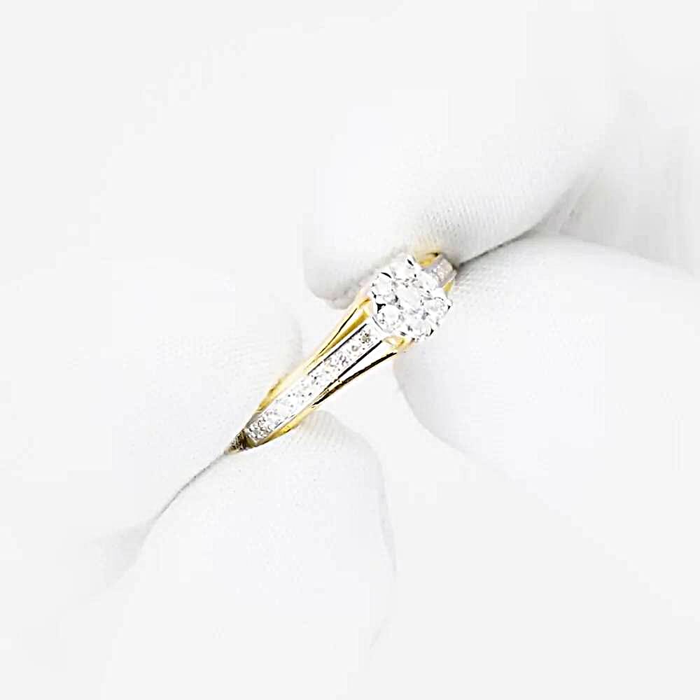 Кольцо с бриллиантами из желтого золота 585 пробы