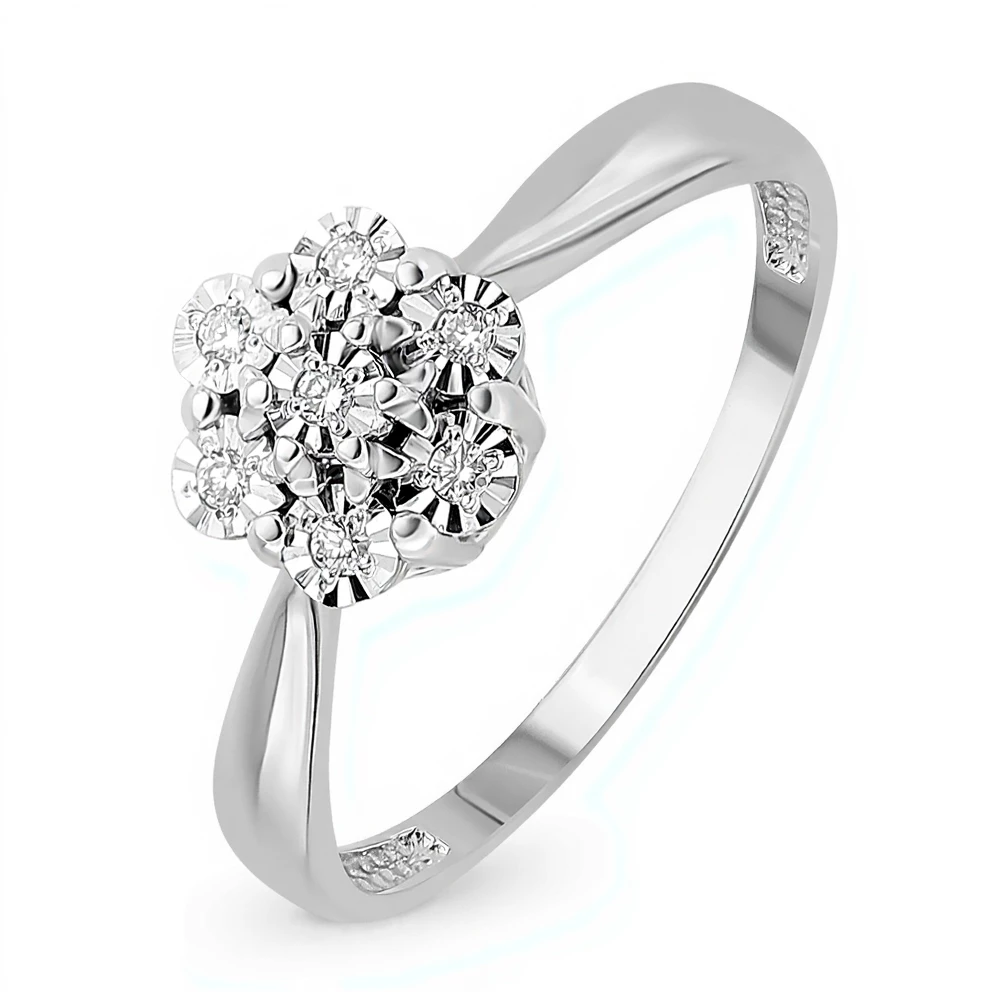 Кольцо с бриллиантами из белого золота 585 пробы