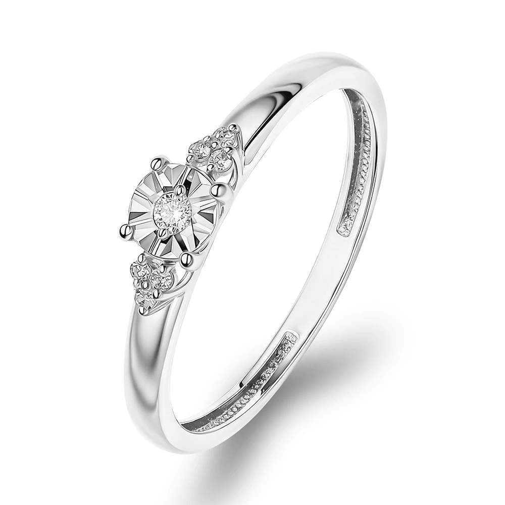 Кольцо с бриллиантами из белого золота 585 пробы