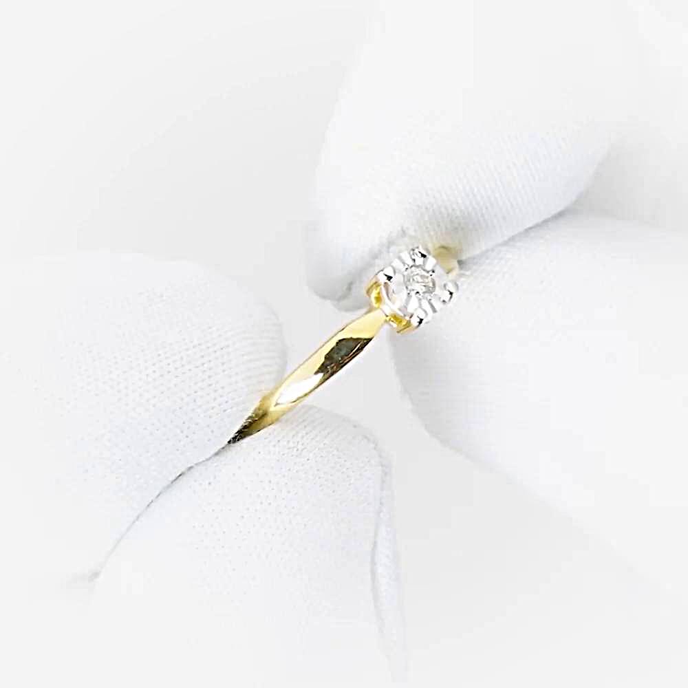 Кольцо с бриллиантом из желтого золота 585 пробы