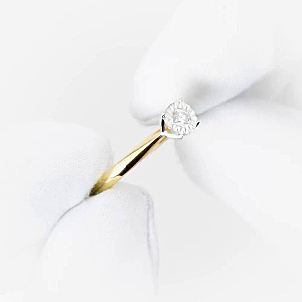 Кольцо с бриллиантом из желтого золота 585 пробы