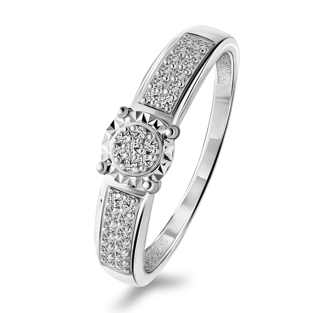 Кольцо с бриллиантами из белого золота 585 пробы Кольцо с бриллиантами из белого золота 585 пробы