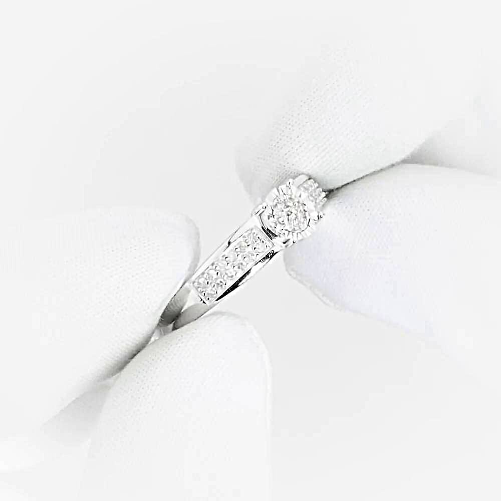 Кольцо с бриллиантами из белого золота 585 пробы 1