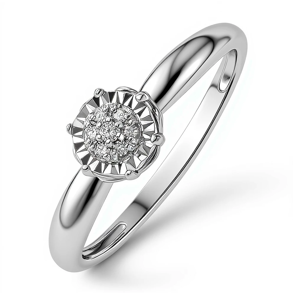 Кольцо с бриллиантами из белого золота 585 пробы