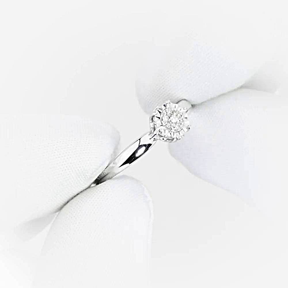 Кольцо с бриллиантами из белого золота 585 пробы 1