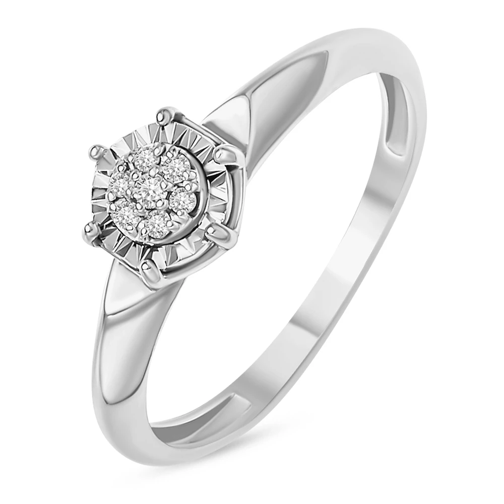 Кольцо с бриллиантами из белого золота 585 пробы Кольцо с бриллиантами из белого золота 585 пробы