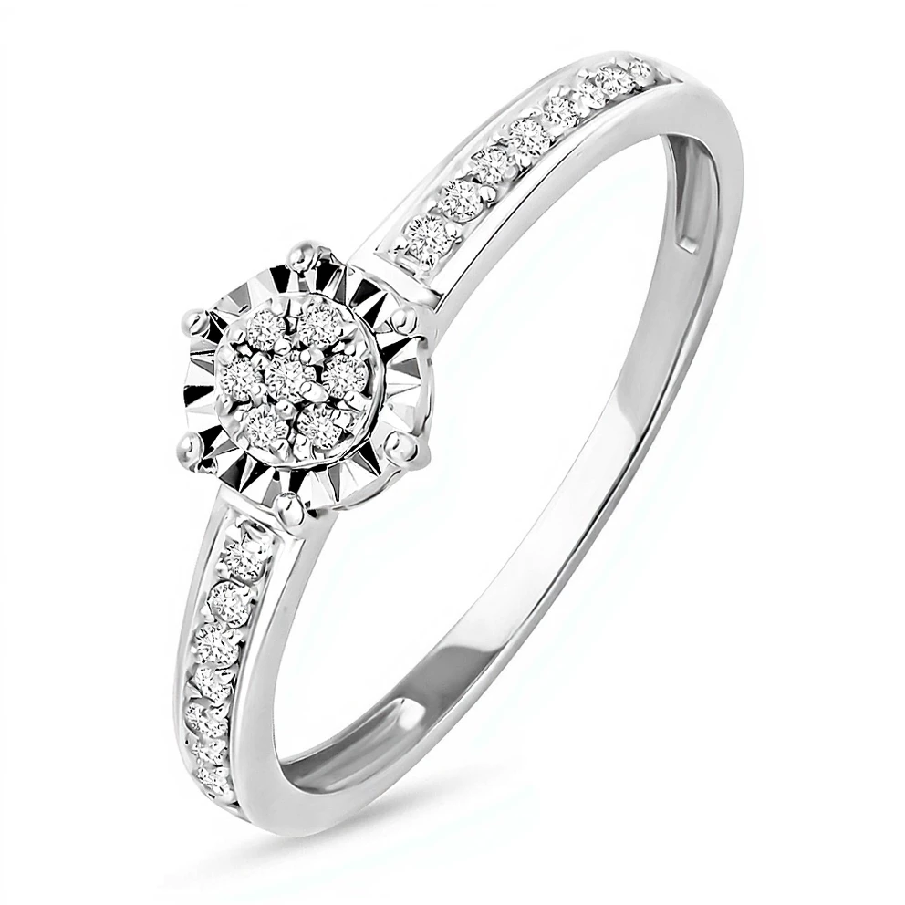 Кольцо с бриллиантами из белого золота 585 пробы Кольцо с бриллиантами из белого золота 585 пробы