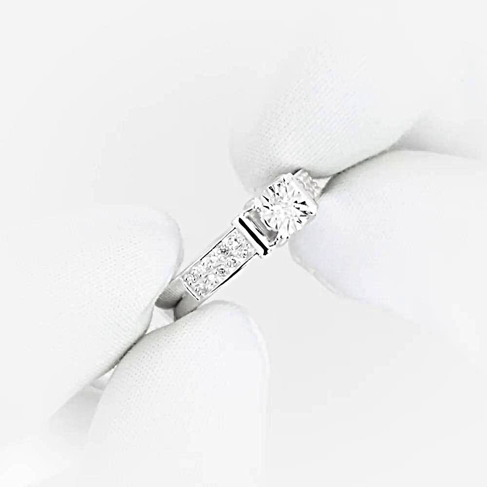 Кольцо с бриллиантами из белого золота 585 пробы 1