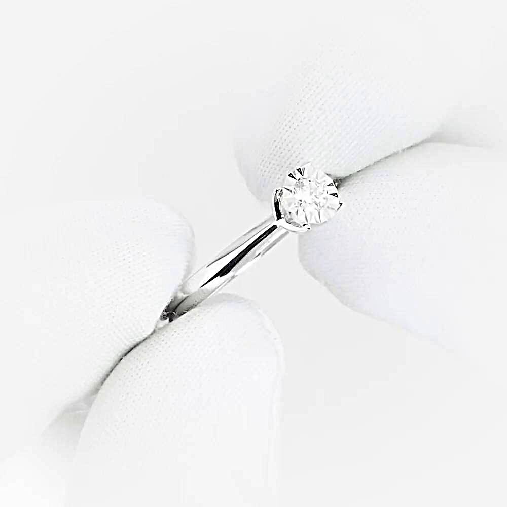 Кольцо с бриллиантом из белого золота 585 пробы 1