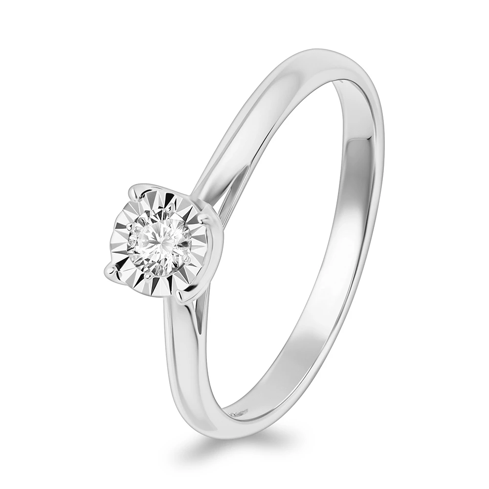 Кольцо с бриллиантом из белого золота 585 пробы