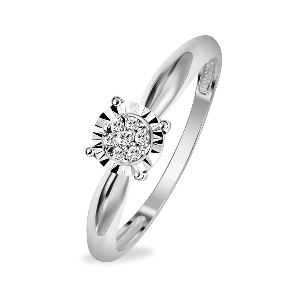 Кольцо с бриллиантами из белого золота 585 пробы Кольцо с бриллиантами из белого золота 585 пробы