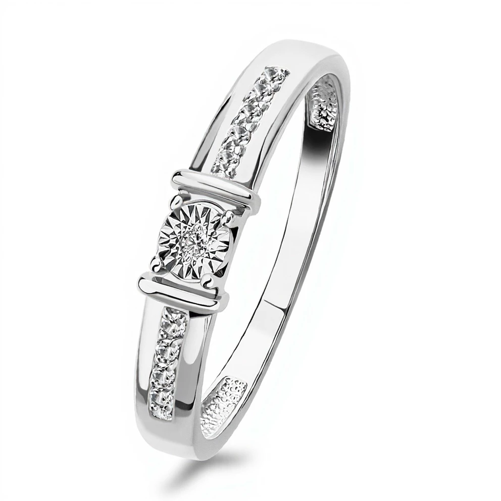 Кольцо с бриллиантами из белого золота 585 пробы Кольцо с бриллиантами из белого золота 585 пробы