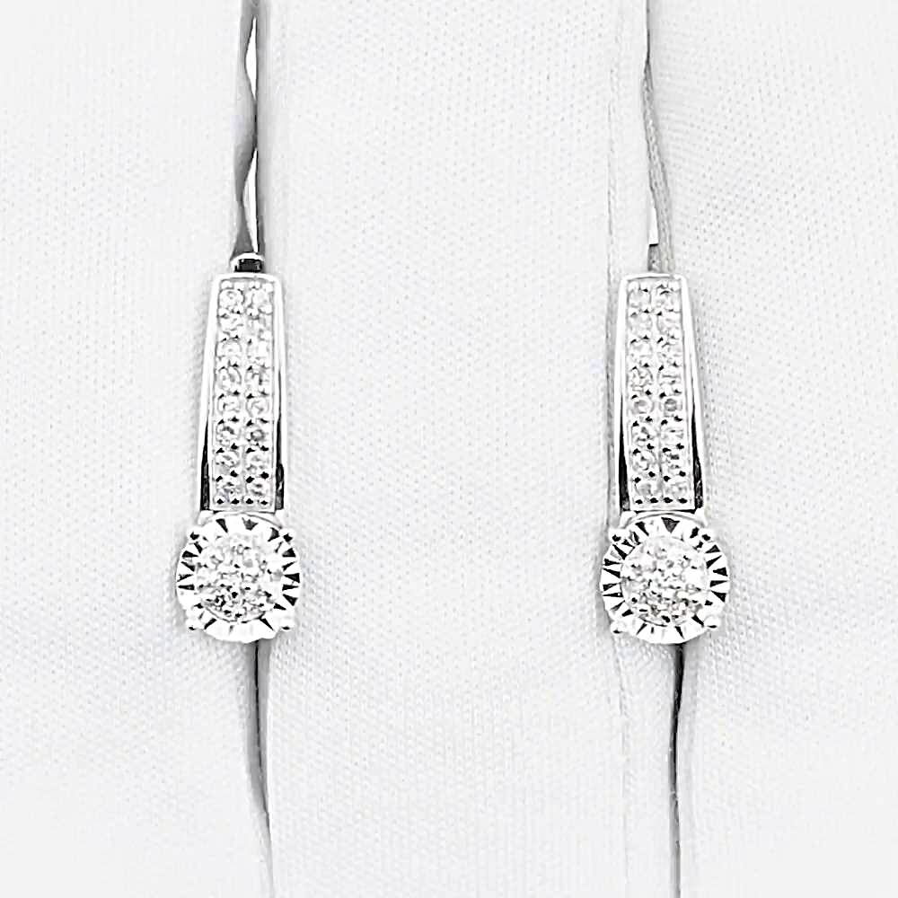 Серьги с бриллиантами из белого золота 585 пробы