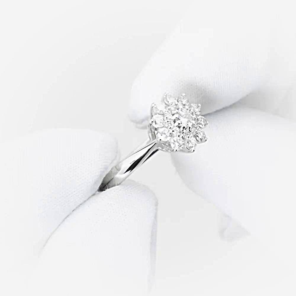 Кольцо с бриллиантами из белого золота 585 пробы