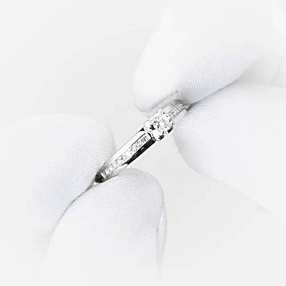 Кольцо с бриллиантами из белого золота 585 пробы