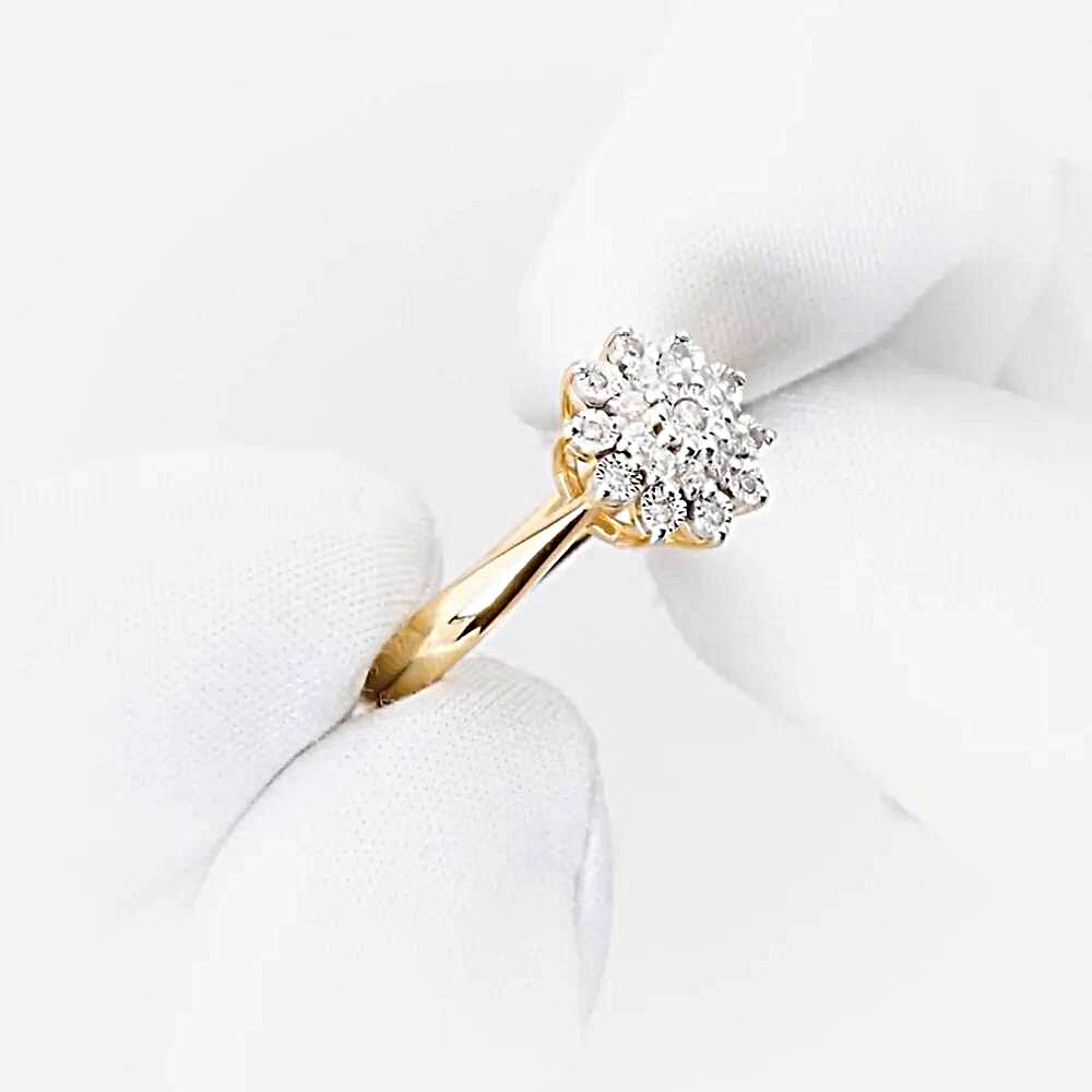 Кольцо с бриллиантами из красного золота 585 пробы