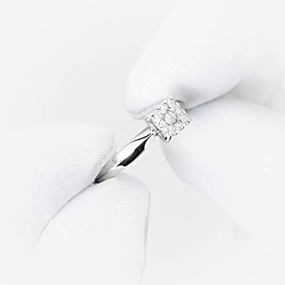 Кольцо с бриллиантами из белого золота 585 пробы