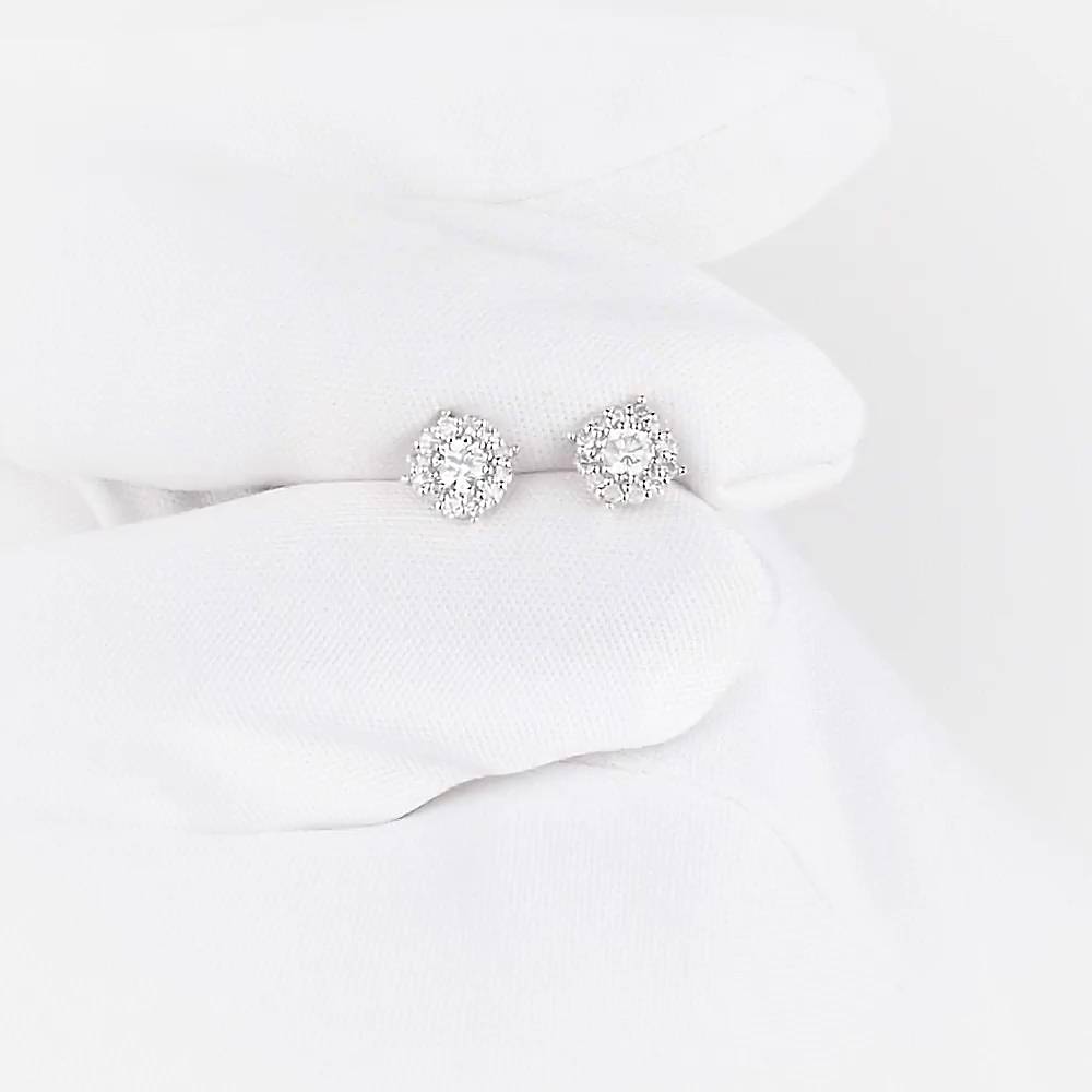 Серьги с бриллиантами из белого золота 585 пробы 1