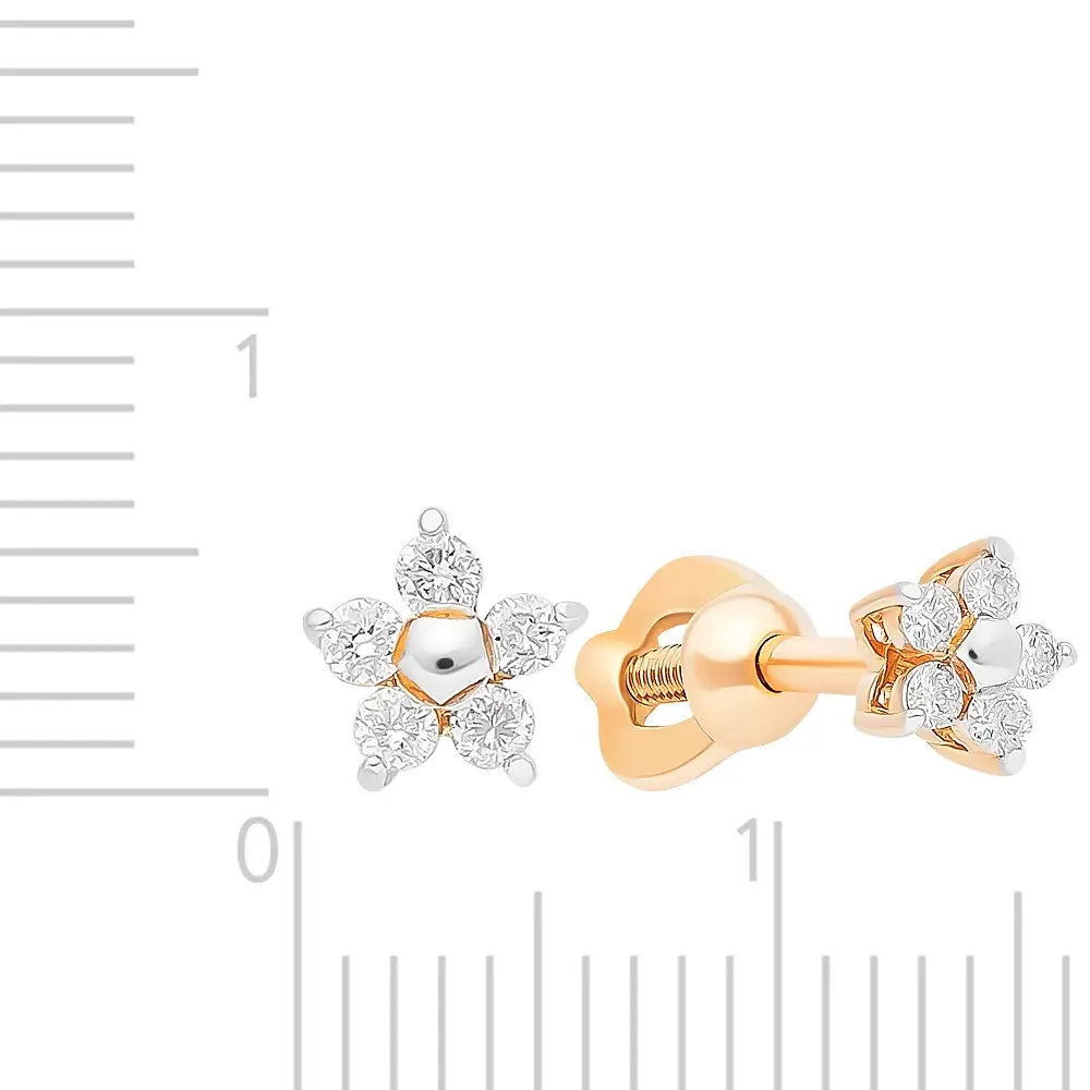 Серьги с бриллиантами из красного золота 585 пробы 3