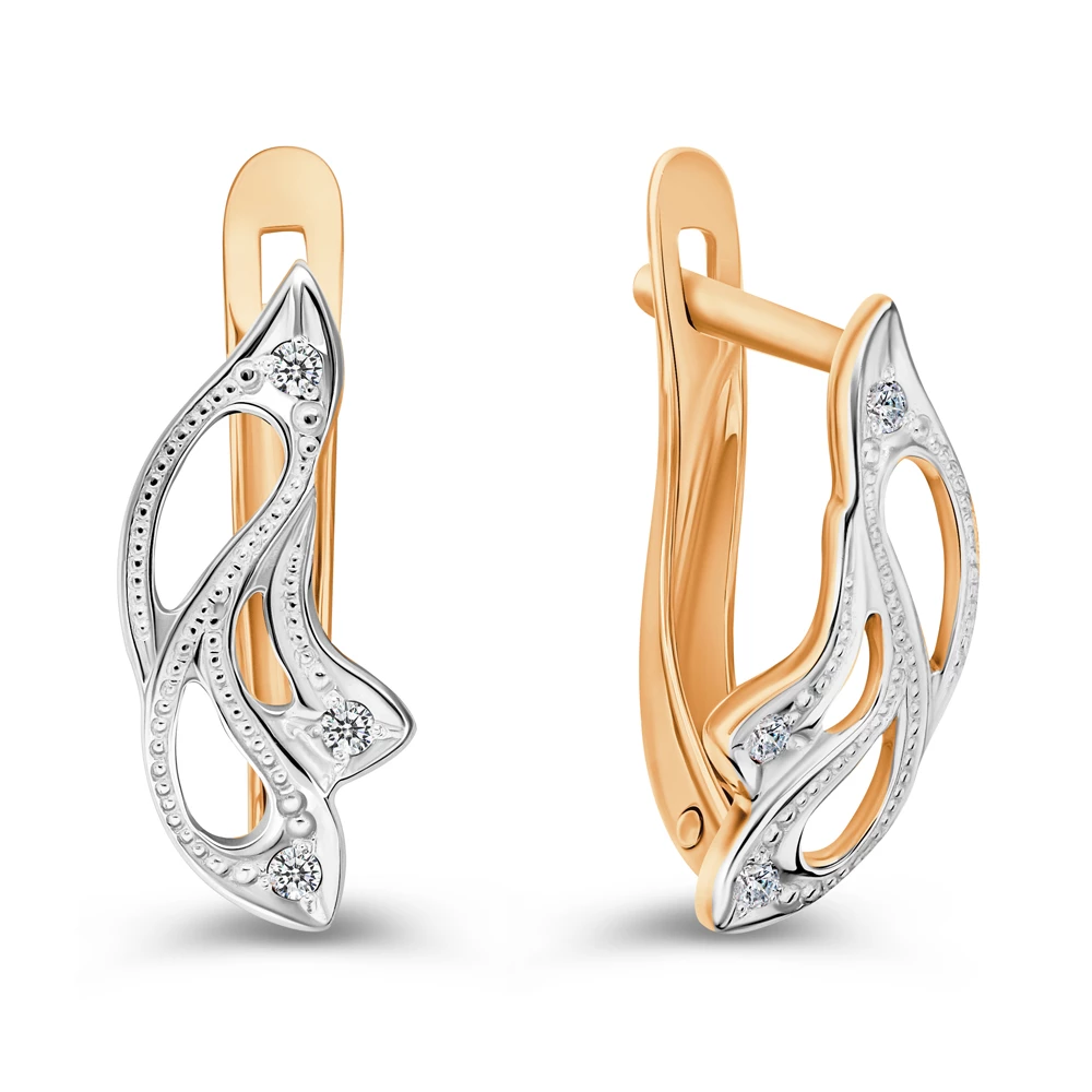 Серьги с бриллиантами из красного золота 585 пробы 1