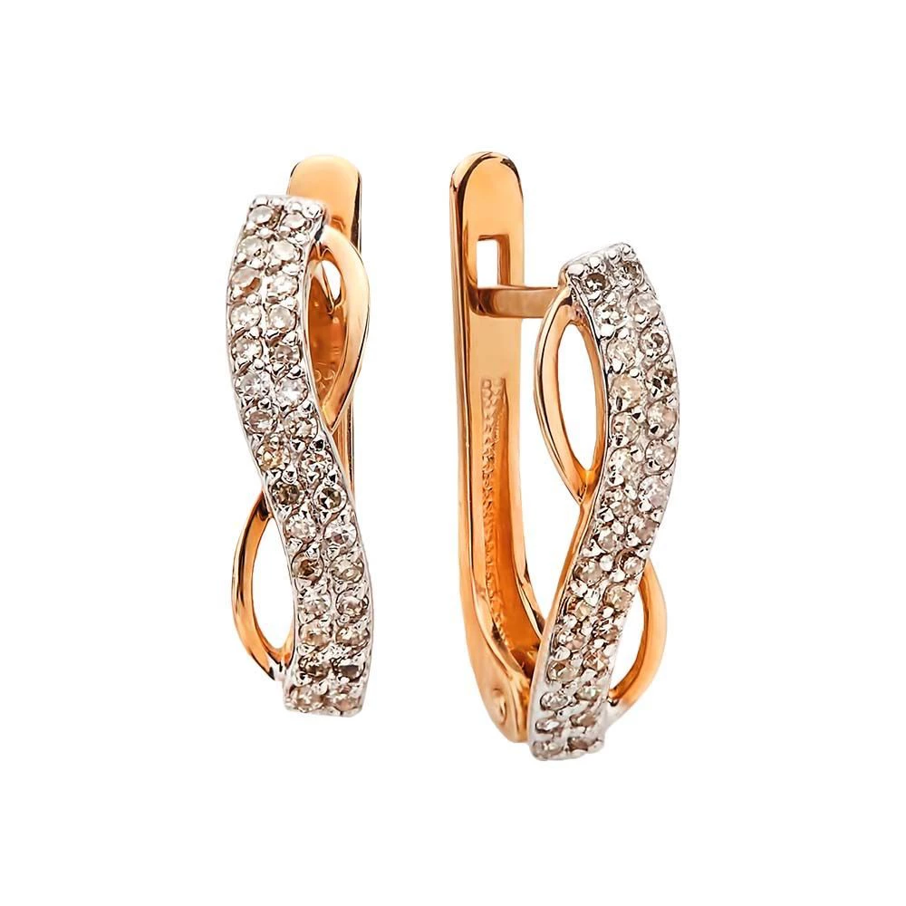 Серьги с бриллиантами из красного золота 585 пробы 1