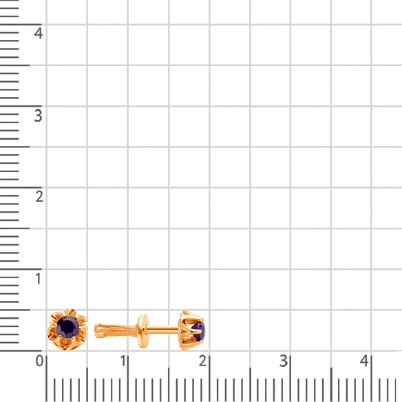 Серьги с сапфирами из красного золота 585 пробы