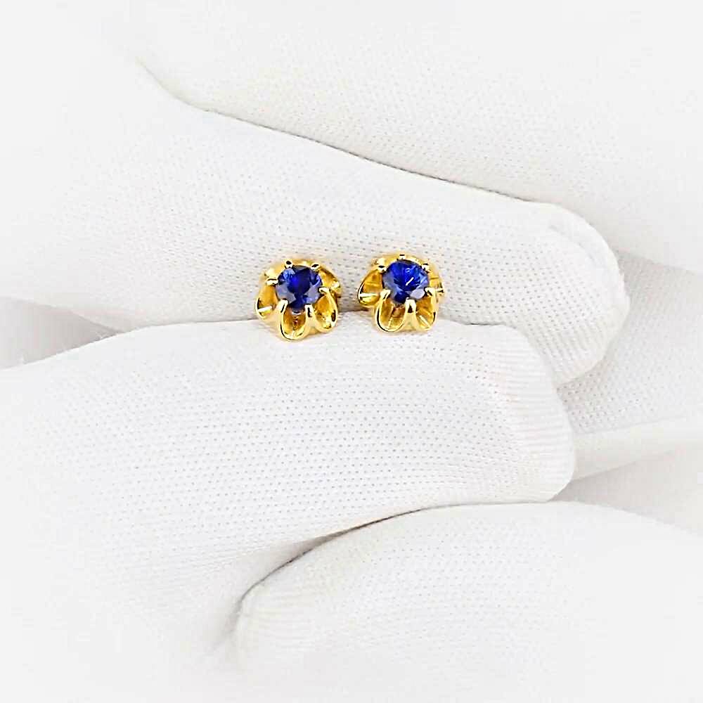Серьги с сапфирами из красного золота 585 пробы 1